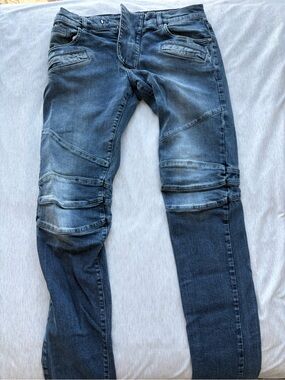 Pierre Balmain Men's Slim Straight Faded Blue Jeans